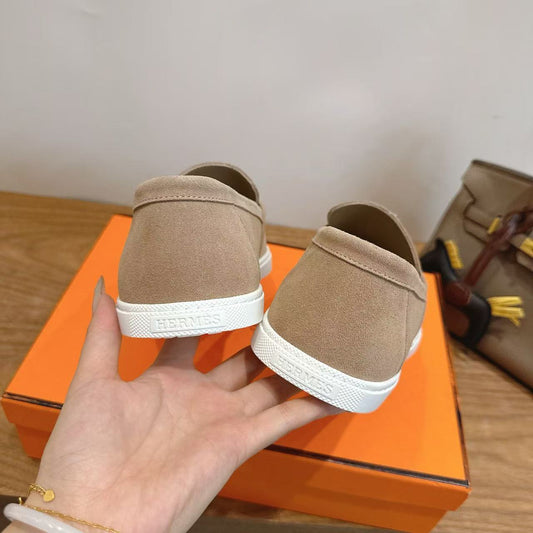 Hermes 2026 Mind Loafer Beige White Suede Leather
