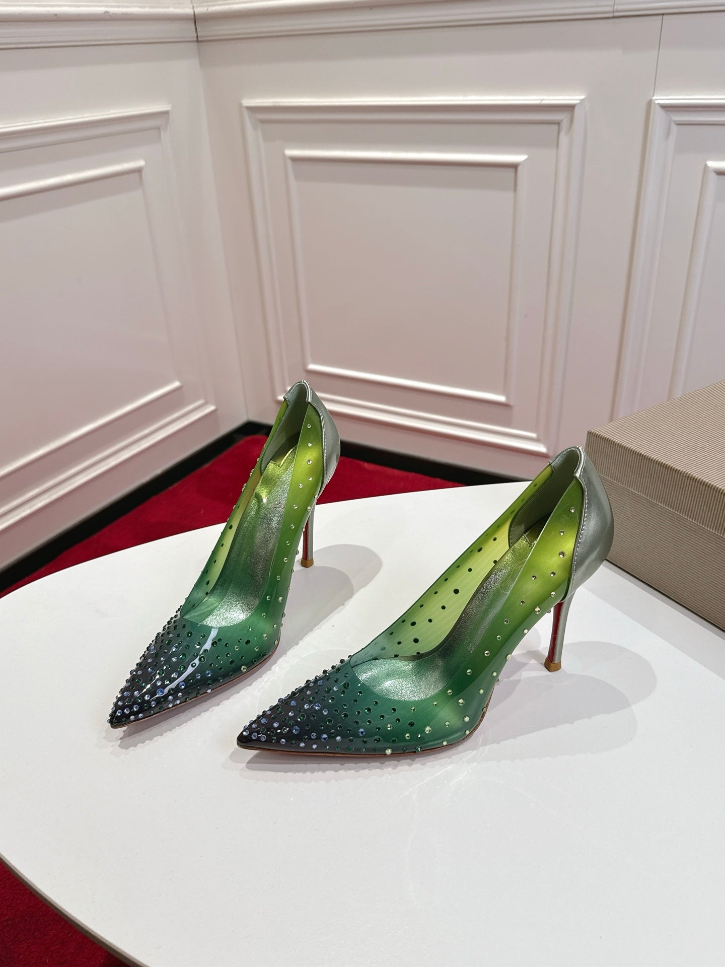 Christian Louboutin 2026 Miss Z Degrastrass Ombré Pumps 100mm Effect PVC Lambskin 780425