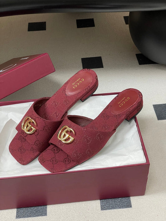 GG 26ss Flat Slippers Canvas Monogram