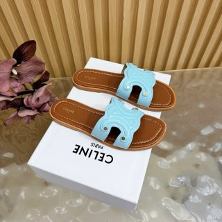 Celine 26 Triomphe Slide Sandals Leather 749443