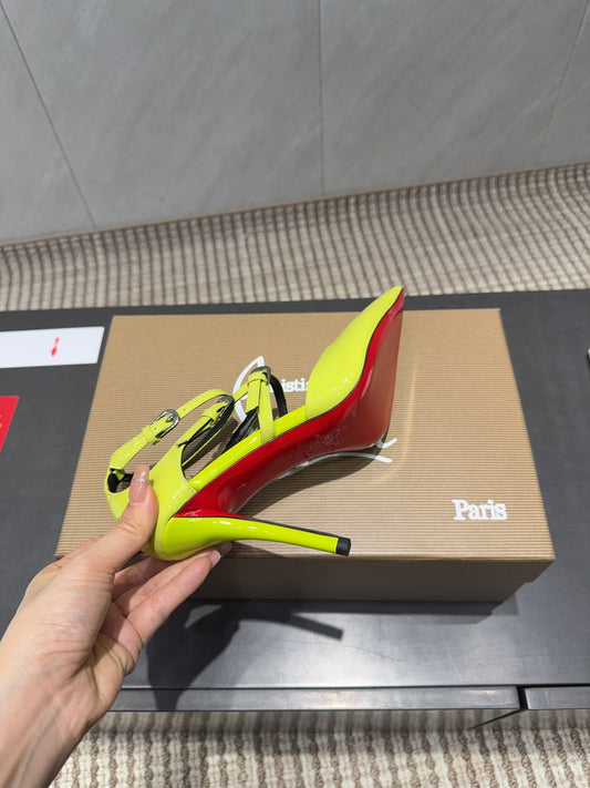 CL 26SS High Heel Pump 100 Neon Yellow Patent Leather 613874