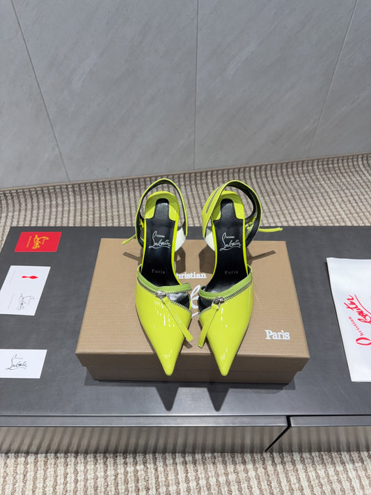 CL 26SS Slingback 100 Neon Yellow Patent Leather 613792