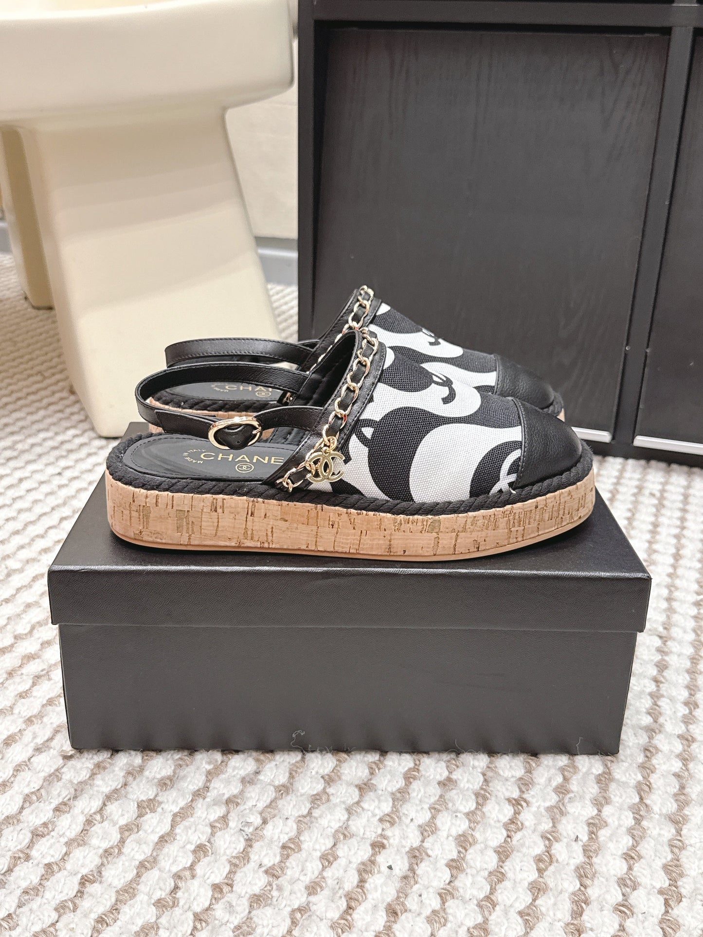 CC 26s Rope-Soled Sandals Canvas Leather