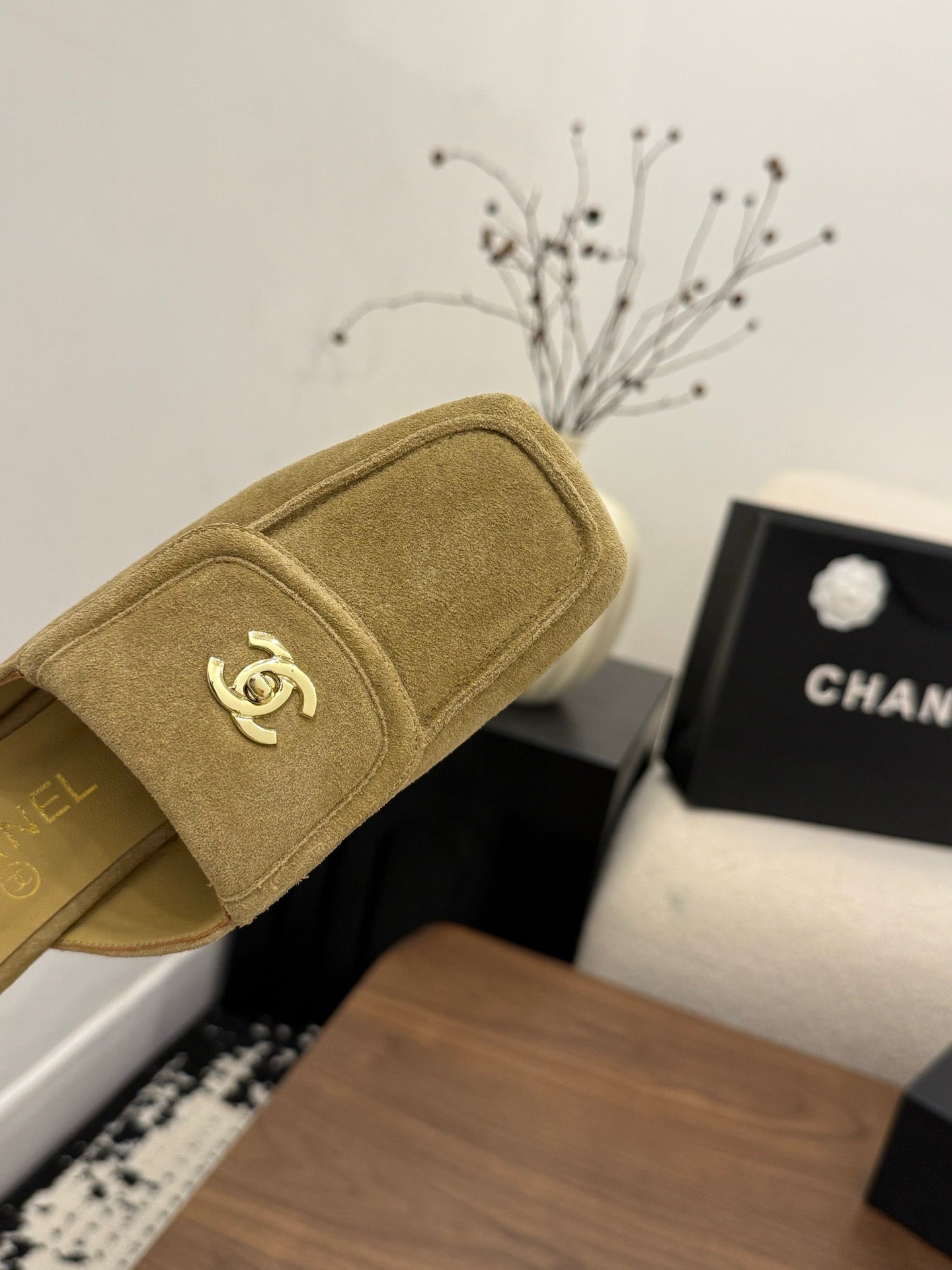 Chanel 2026 Double C Buckle Square Toe Mule 857282