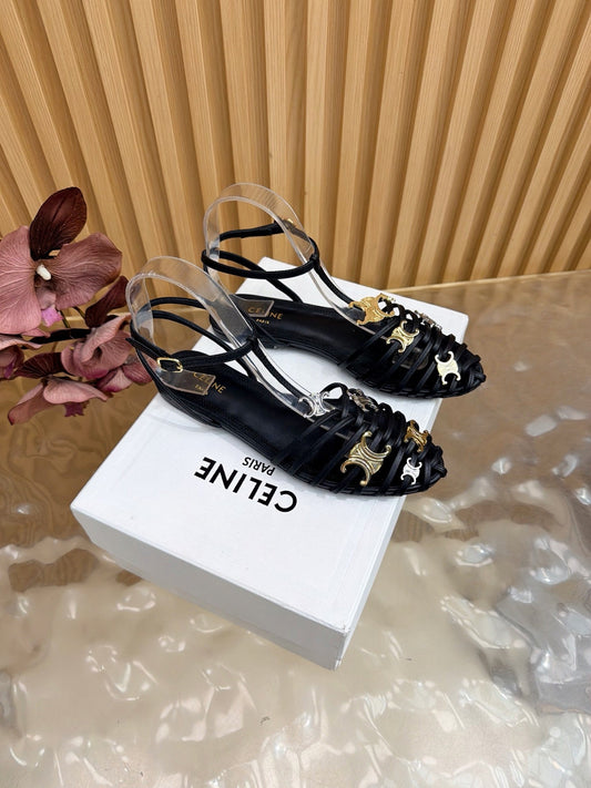Celine 2026 Arc de Triomphe Cage Flat Sandal Calfskin 228208
