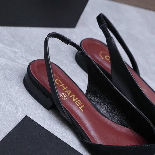 Chanel 2026 Slingback Black Suede Leather 758406