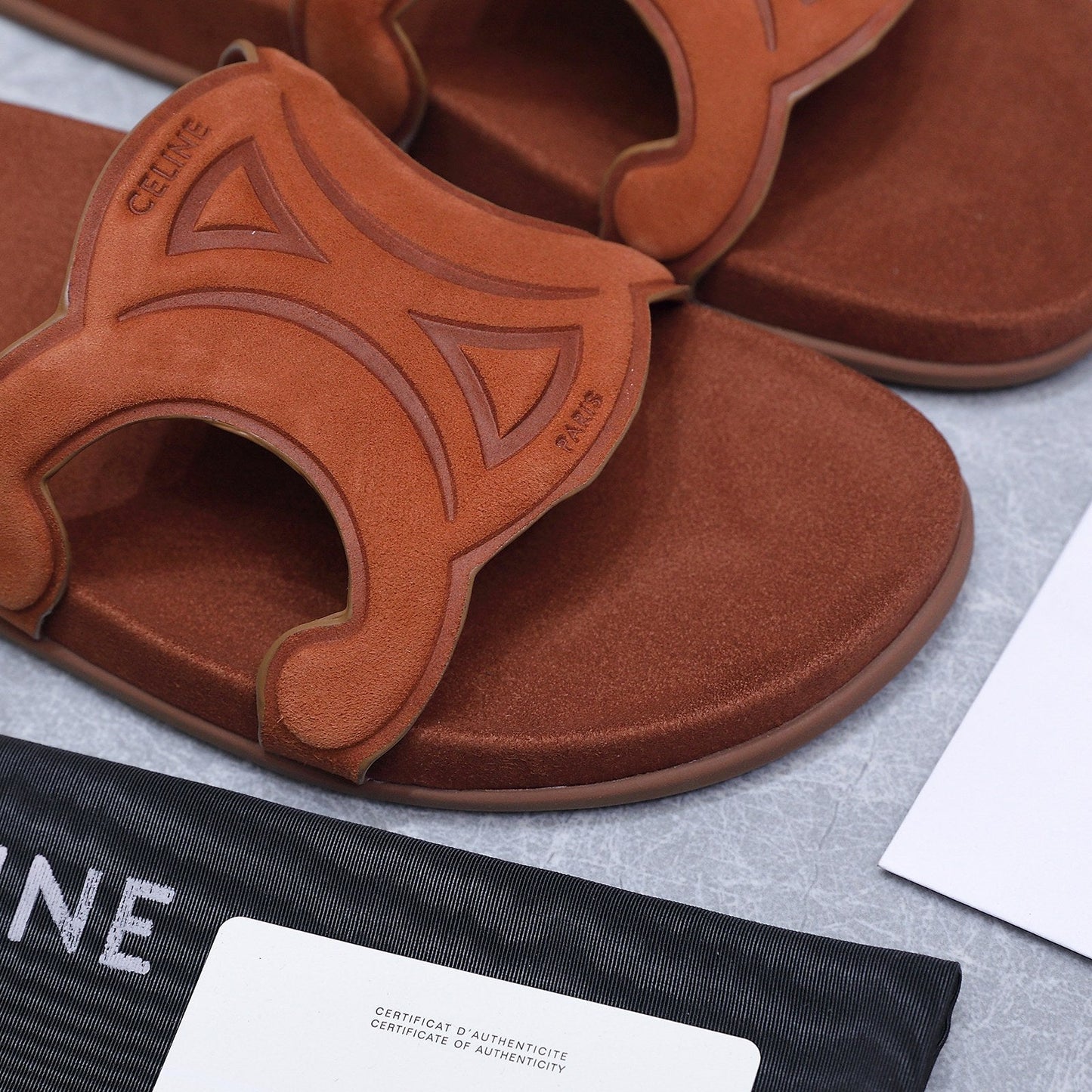 Celine 26 Platform Sandals 25mm Suede Leather 759478