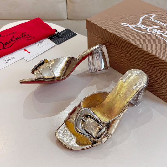 Christian Louboutin 2026 Minny Bubble 70mm Mules PVC Patent Leather 780364