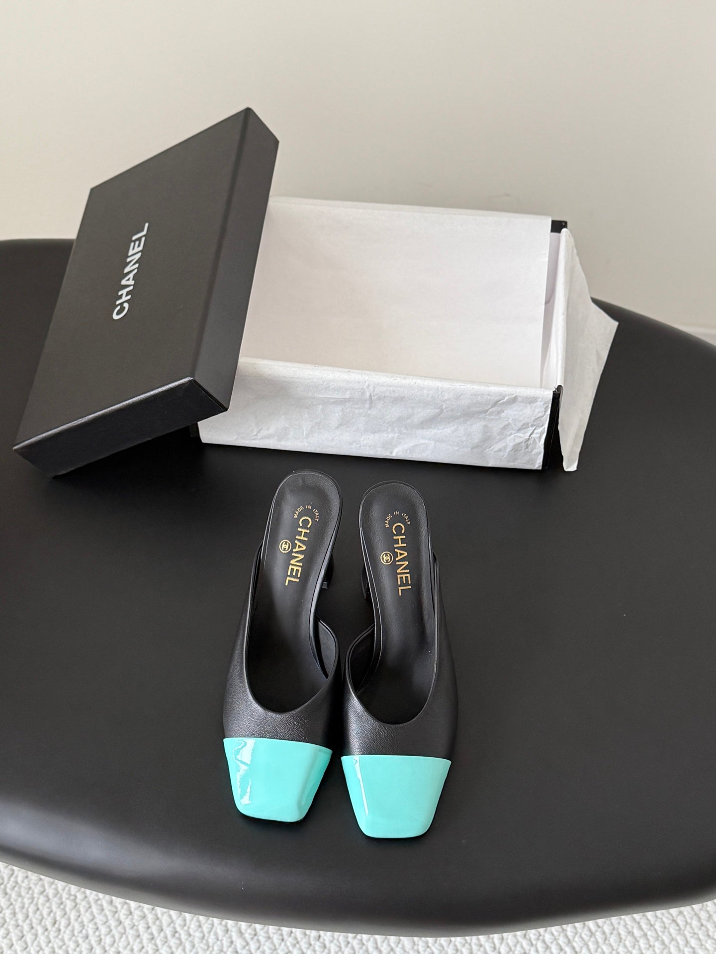 CC 2026 Mary Jane Mule 70 Black Blue Cowhide 700432