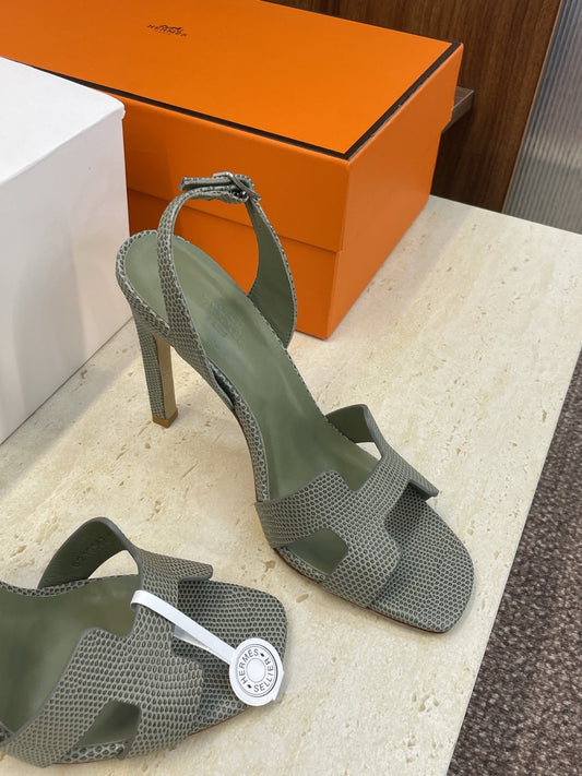 HM 26ss High Heel Sandals 105 Olive Green Cowhide 607113