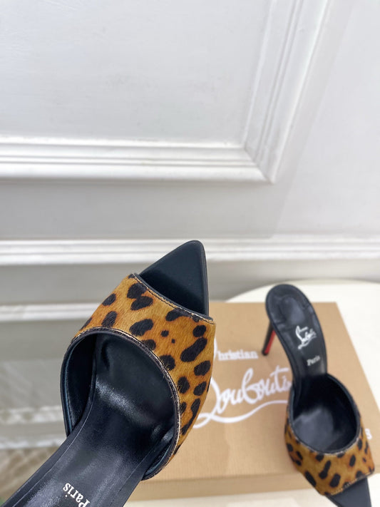 CL 26SS Slingback 100 Brown Black Leopard Leather 586571