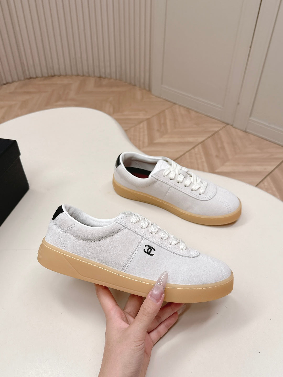 Chanel 2026 Sneaker White Suede Leather 720912