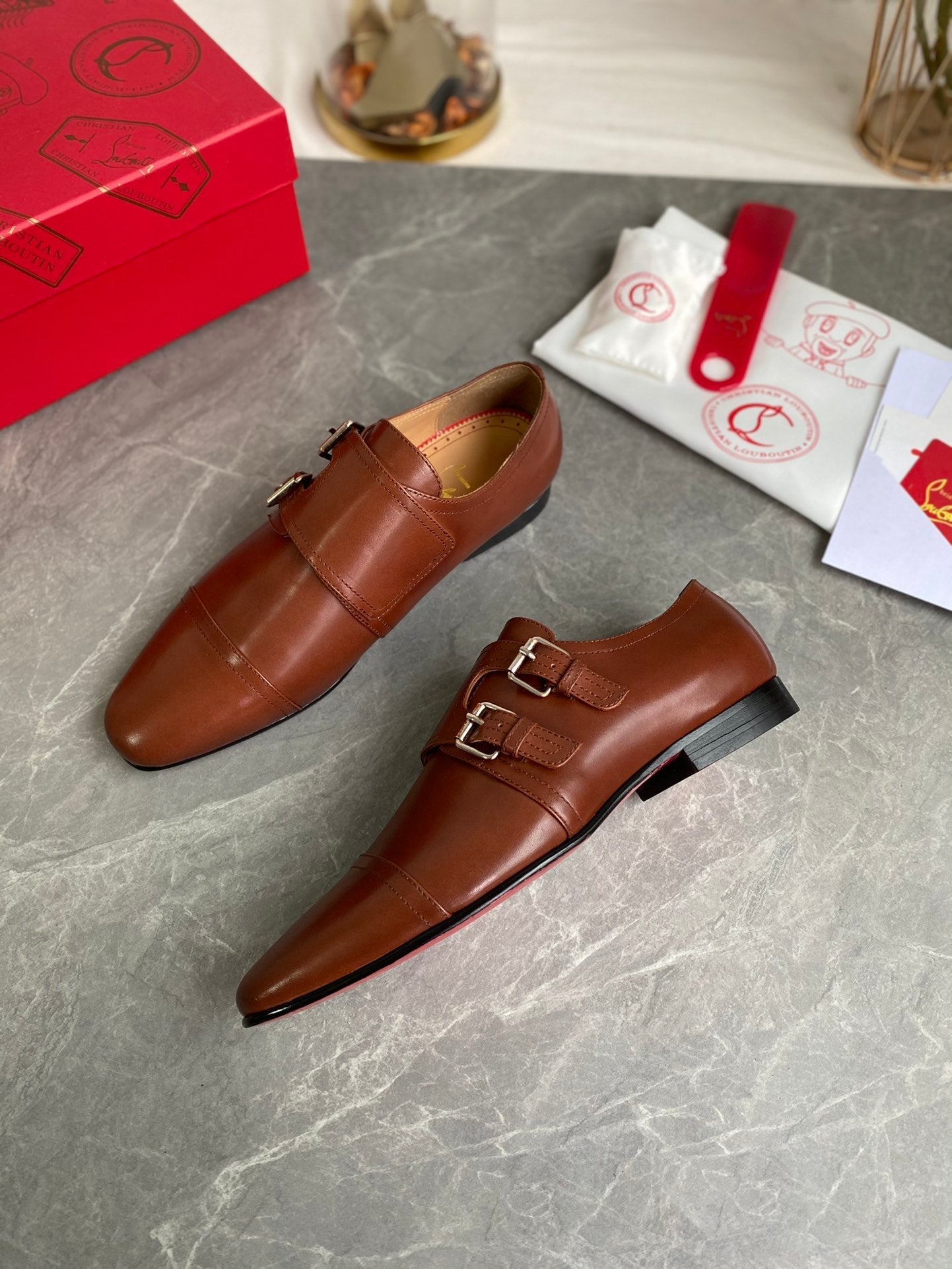 Christian Louboutin Mortimer Double Monk Strap Loafer Leather 863804