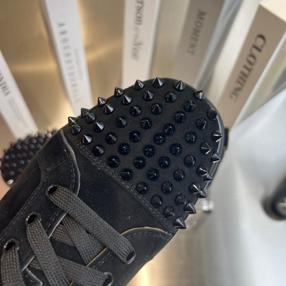 Christian Louboutin Louis Junior Spikes Black Suede 686349