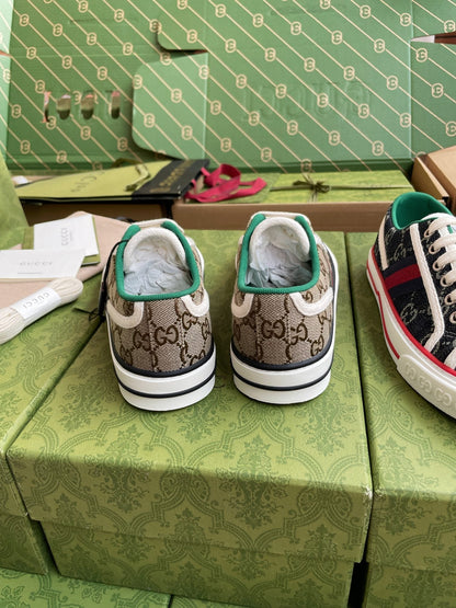 GG 26 Platform Sneaker Beige Brown Monogram Canvas 632834