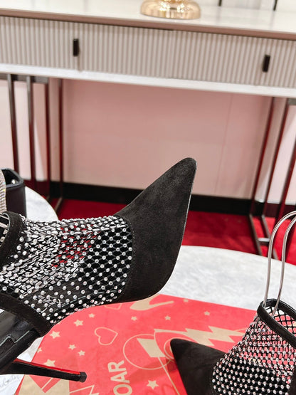 Christian Louboutin Follies Strass Slingback Pumps Suede 825228