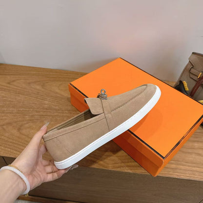 Hermes 2026 Mind Loafer Beige White Suede Leather