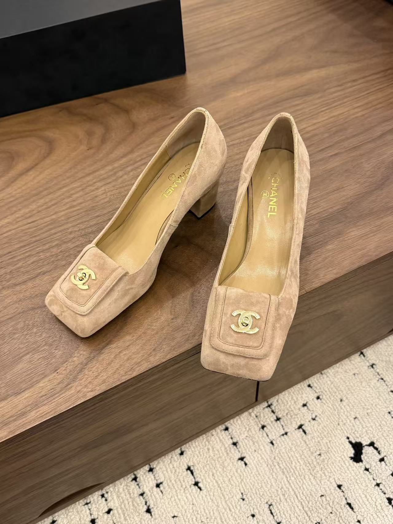 Chanel 2026 High Heel Pump 60mm Beige Suede Leather