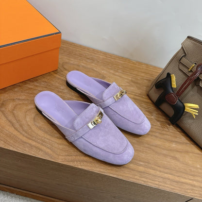 Hermes 2026 Oz Mule Purple Suede Leather 776633