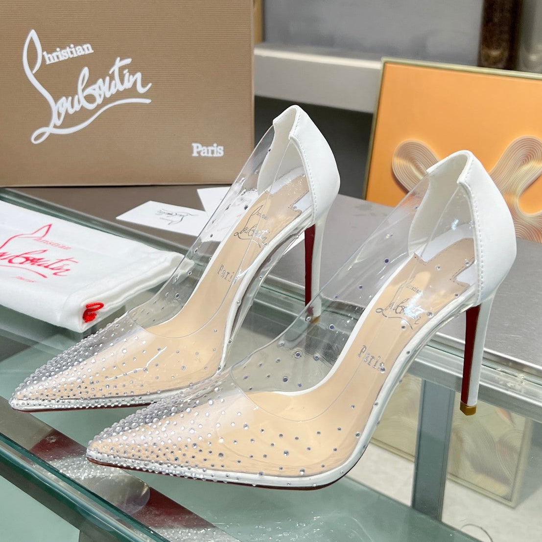 Christian Louboutin Degrastrass PVC 100mm Pump 833134
