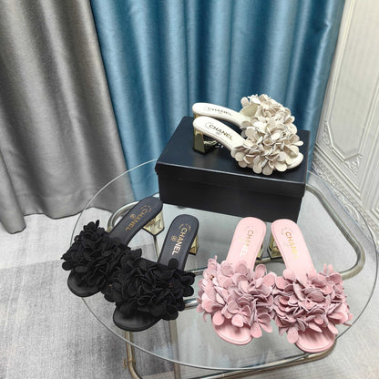 Chanel 2026 Floral Sandal Suede Sheepskin 710701