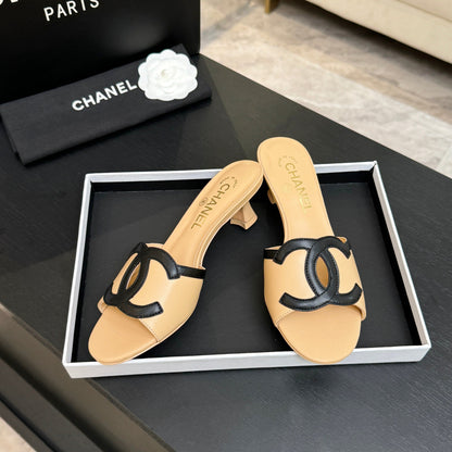 CC 2026 High Heeled Slippers 45 Sheepskin Double C