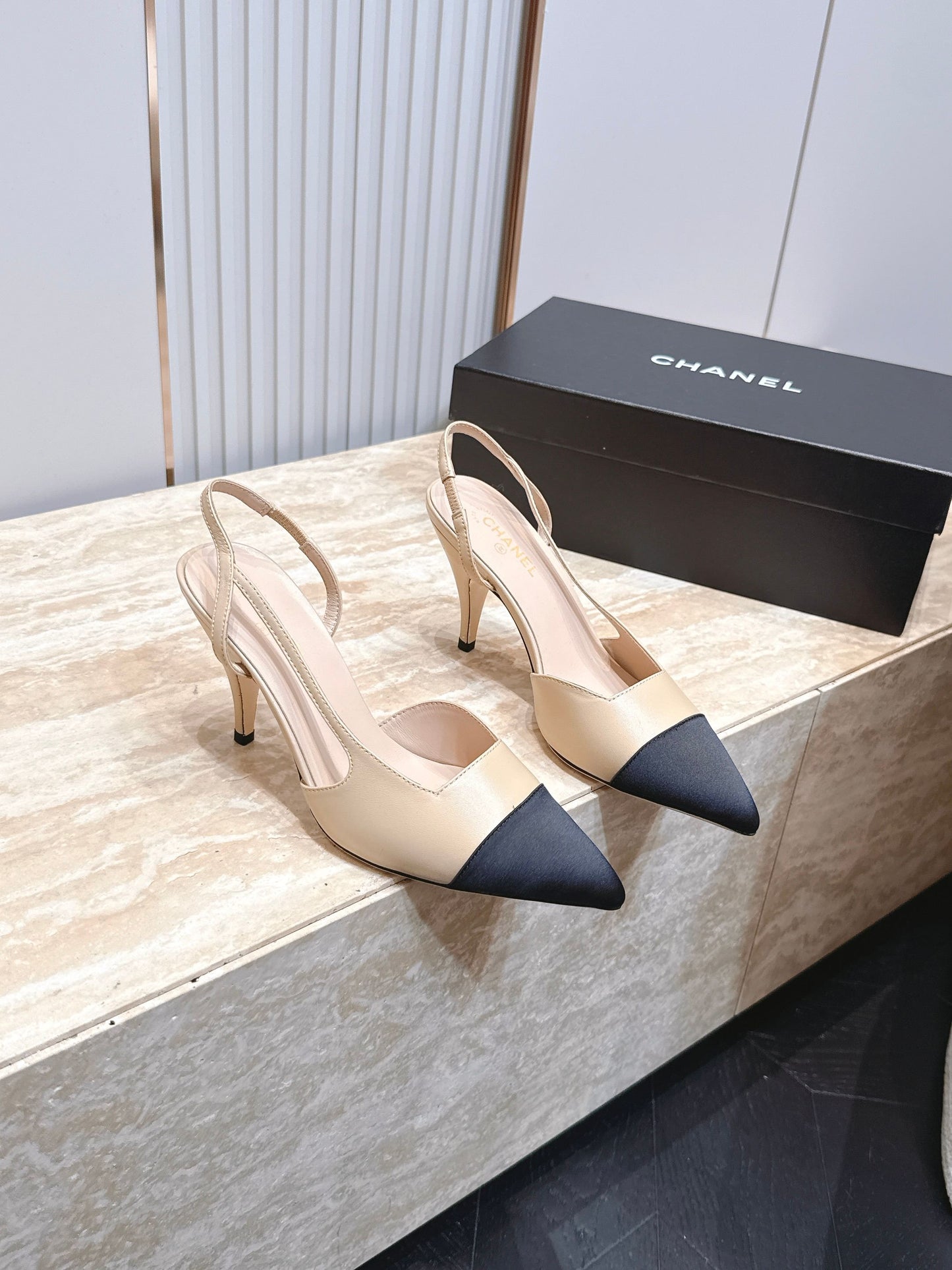 Chanel 2026 Slingback 90mm Fabric Calfskin 898949
