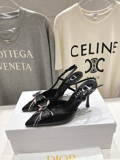 Dior 2026 Bow High-Heeled Slingback Sheepskin 713143