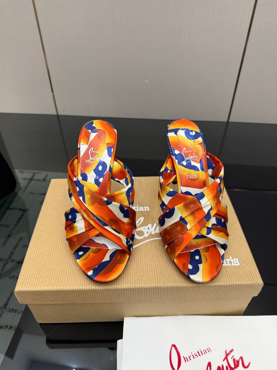 Christian Louboutin 2026 Hight Heels Sandals 100mm Silk Printed Design 791547