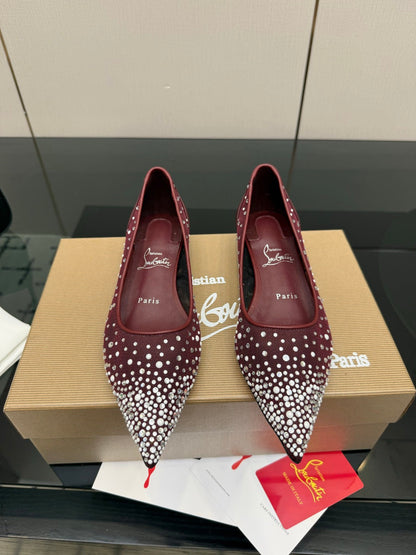 Christian Louboutin 2026 Ballerina Flats Mesh Crystal Embellishment 791567