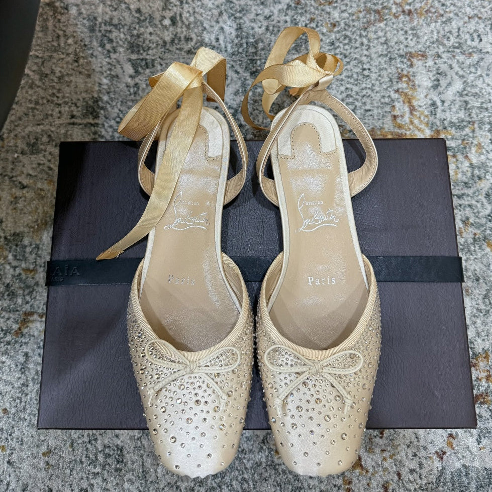 Christian Louboutin 2026 Strass Ballerina 20mm Silk Leather 827600