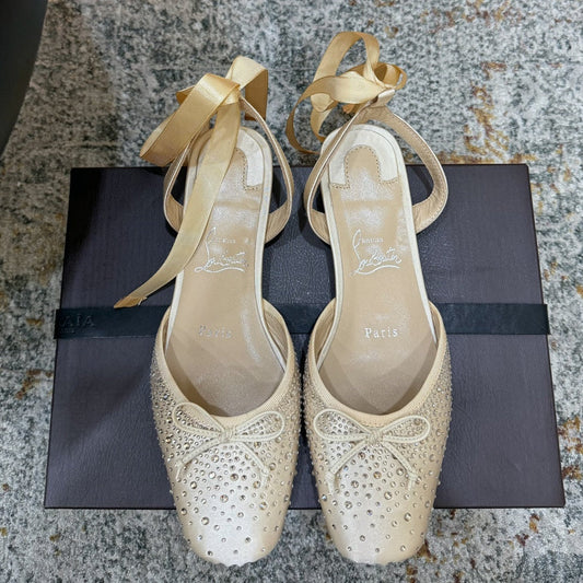 Christian Louboutin 2026 Strass Ballerina 20mm Silk Leather 827600