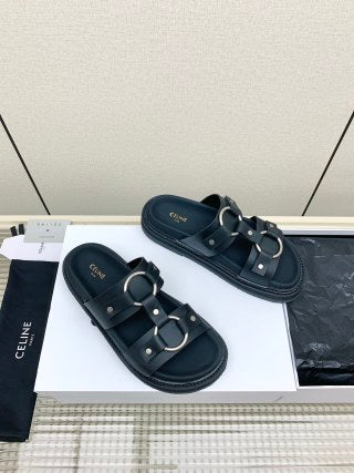 Celine 26 Tippi Sandals Tan Calfskin Leather 732495