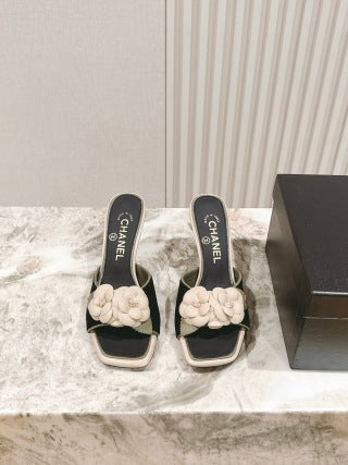 CC 26s Flower High Heel Slippers 85 Sheepskin 658383
