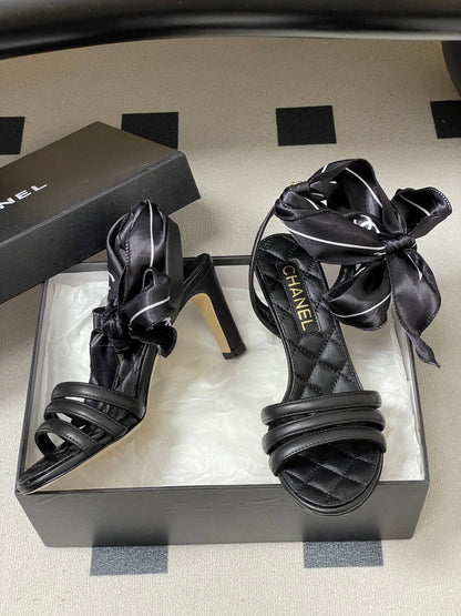 CC 26 Quilted Sandal 70mm With Scarf Sheepskin