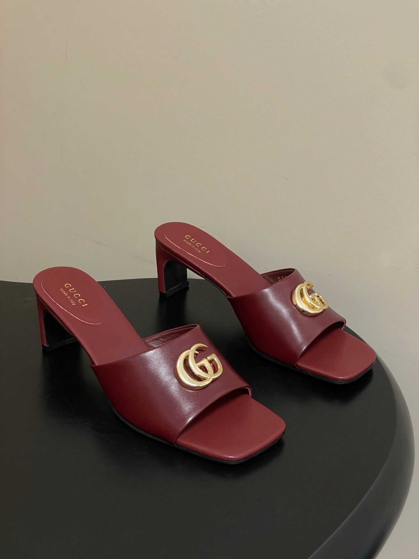 GG 26ss High Heel Slippers 55 Lambskin