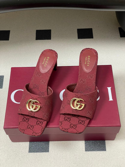 GG 26ss High Heel Slippers 55 Canvas Monogram 697861