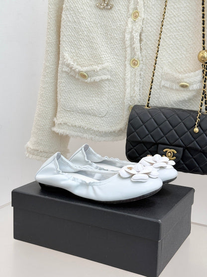 CC 2026  Double C Camellia Ballet Flat Sheepskin
