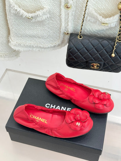 CC 2026  Double C Camellia Ballet Flat Sheepskin