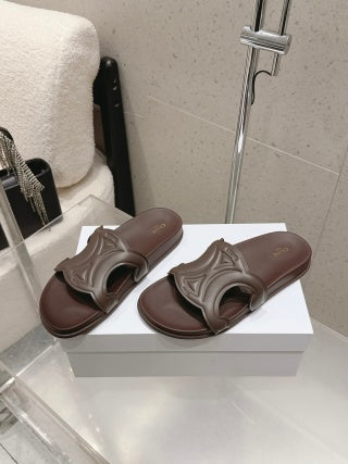 Celine 26 Triomphe Slide Sandals Calfskin 763171
