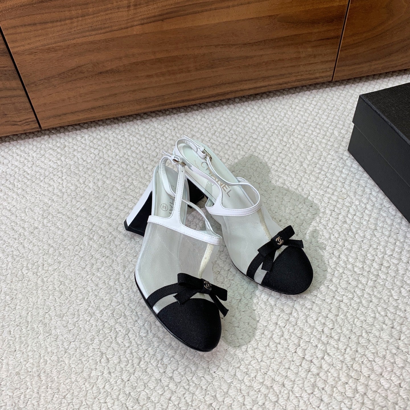 Chanel 2026 Slingback Heels 85mm Mesh Grosgrain 792620