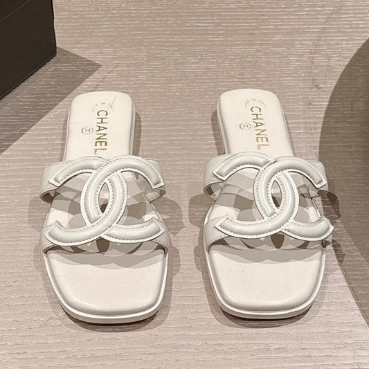 Chanel 2026 Openwork Double C Flat Sandals Cowhide 762944