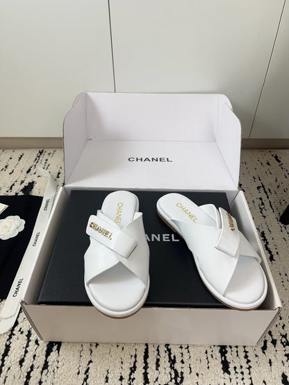 Chanel 2026 Cross-Strap Sandals Sheepskin Leather 778279