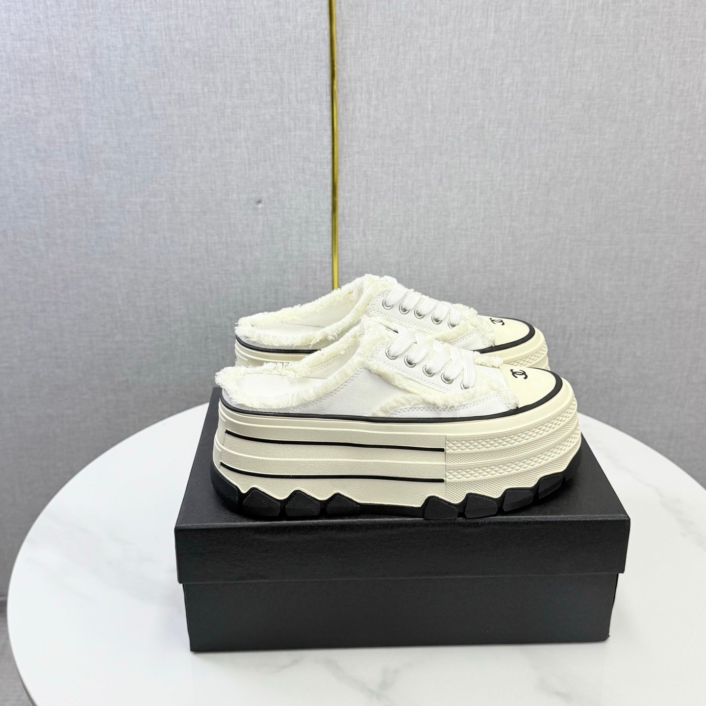 Chanel 2026 Flatform Mule Sneakers Canvas 801421