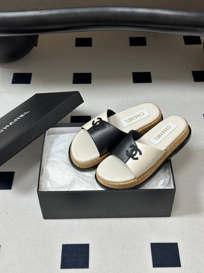 Chanel 2026 Double C Buckle Platform Sandals Sheepskin 834735