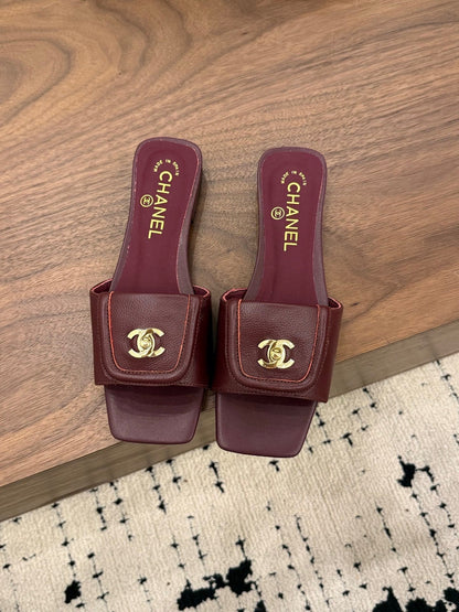 Chanel 2026 Double C Buckle Square Toe Slipper 857303