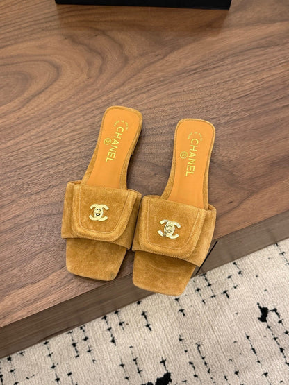 Chanel 2026 Double C Buckle Square Toe Slipper 857303