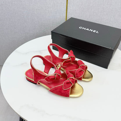 Chanel 2026 Slingback Sandals Bow Suede 801642