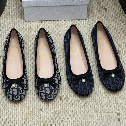 Dior 2026 Oblique Ballet Flat Fabric Cowhide 846595
