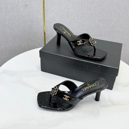 Chanel 2026 Crocodile Embossed Thong Sandal 60mm Leather 904417